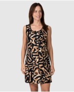 Camisón corto de mujer de tirantes con estampado abstracto