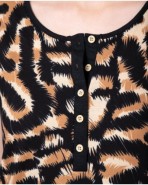 Camisón corto de mujer de manga corta con estampado abstracto