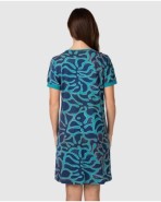 Camisola curta de dona de màniga curta amb estampat abstracte