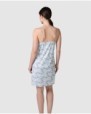 Women's short nightgown with thin straps and a back tie