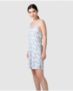 Women's short nightgown with thin straps and a back tie
