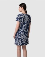 Women's short-sleeved nightgown with floral print