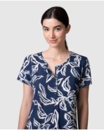 Camisola curta de dona de màniga curta amb estampat floral