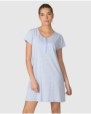 Women's short-sleeved nightgown with contrasting trim