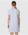 Camisón corto de mujer de manga corta con ribete a contraste