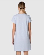 Camisón corto de mujer de manga corta con ribete a contraste