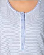 Camisón corto de mujer de manga corta con ribete a contraste