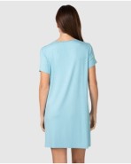 Women's short-sleeved nightgown with neckline detail