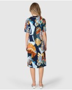 Vestit de platja llarga de dona de Mitja màniga amb coll pic