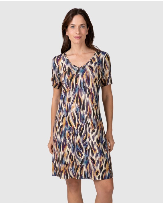 Women's short-sleeved cropped t-shirt with print