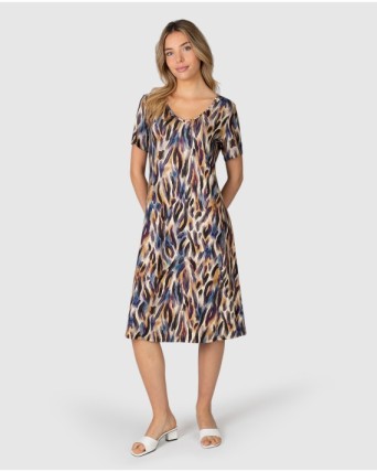 Women's long short-sleeved t-shirt with print