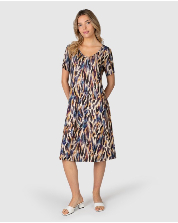 Women's long short-sleeved t-shirt with print