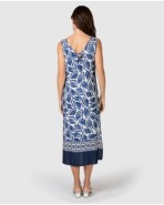 Women's long sleeveless t-shirt with a tie at the back