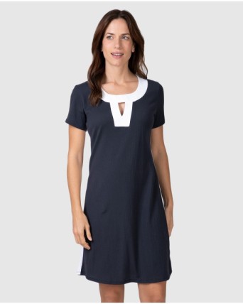 Playera corta de mujer de manga corta con abertura triangular