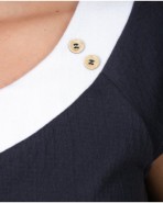 Women's short-sleeved t-shirt with Japanese sleeves and decorative buttons