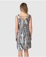 Vestit de platja curt de dona sense mànigues amb estampat floral