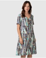 Vestit de platja curt de dona de màniga curta caiguda amb estampat floral