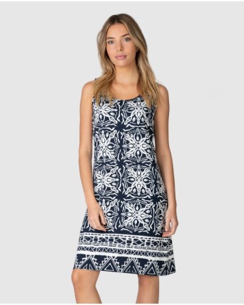 Vestit de platja curt de dona sense mànigues amb sanefa decorativa