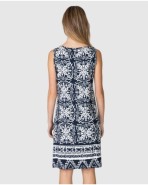 Women's sleeveless cropped t-shirt with decorative border