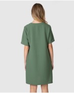 Women's cropped t-shirt with short dropped sleeves and side pockets