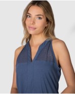 Women's sleeveless cropped top with openwork panel