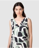 Women's cropped tank top with crossover neckline