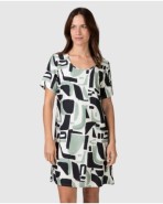 Women's short-sleeved t-shirt with abstract print