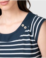 Playera corta de mujer de manga japonesa con botones laterales