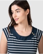 Women's short-sleeved t-shirt with Japanese sleeves and side buttons