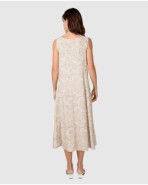 Vestit de platja curt de dona sense mànigues amb estampat natural