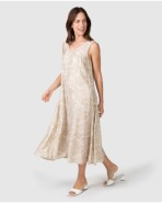 Vestit de platja curt de dona sense mànigues amb estampat natural