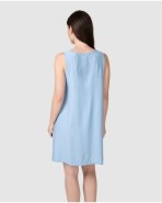 Vestit de platja curt de dona sense mànigues amb plecs frontals