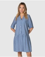 Vestit de platja curt de dona de màniga Mitja amb botons frontals