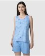 Women's short sleeveless floral print pajamas