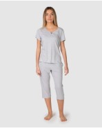Women's pirate pajamas with short sleeves and a V-neck