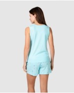 Women's short sleeveless pajamas with front print