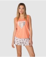 Women's short sleeveless pajamas with heart print