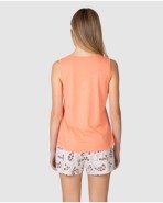 Pijama curt de dona sense mànigues estampat cor