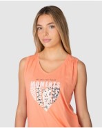 Pijama corto de mujer sin mangas estampado corazón