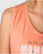 Pijama corto de mujer sin mangas estampado corazón