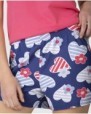 Pijama corto de mujer manga corta estampado corazones y flores