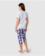 Pijama pirata de mujer manga corta estampado corazones y flores