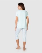 Women's pirate pajamas short sleeves plain and round neck