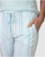 Pijama pirata de mujer manga corta liso y cuello redondo