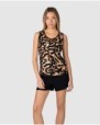 Women's short pajamas with straps and animal print
