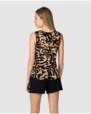Women's short pajamas with straps and animal print