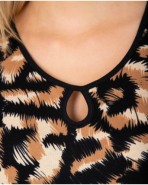 Women's short pajamas with straps and animal print