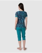 Women's pirate pajamas with dropped sleeves and graphic print