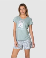 Pijama corto de mujer manga japonesa estampado grafico central