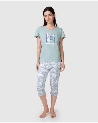 Pijama pirata de dona màniga curta estampat gràfic